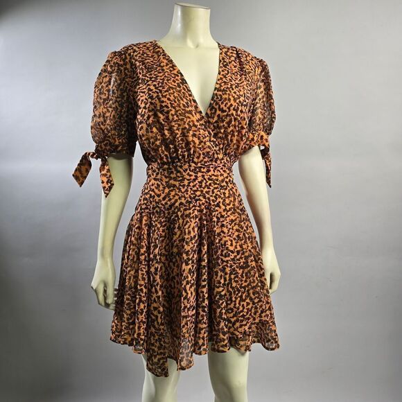 C/meo Xs Leopard Print V-Neck Dress R14 - Picture 1 of 4